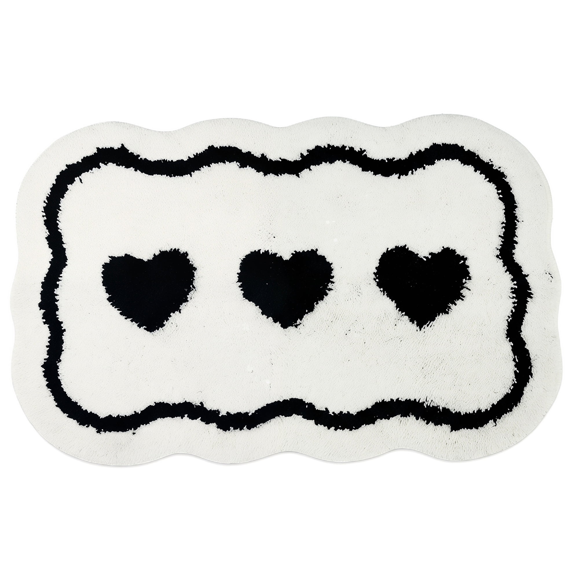 Unique Bargains Aesthetic Ultra Absorbent Shaggy Non Slip Bath Mat White 32" x 20"