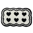 thumbnail image 1 of Unique Bargains Aesthetic Ultra Absorbent Shaggy Non Slip Bath Mat White Heart 32" x 20", 1 of 6
