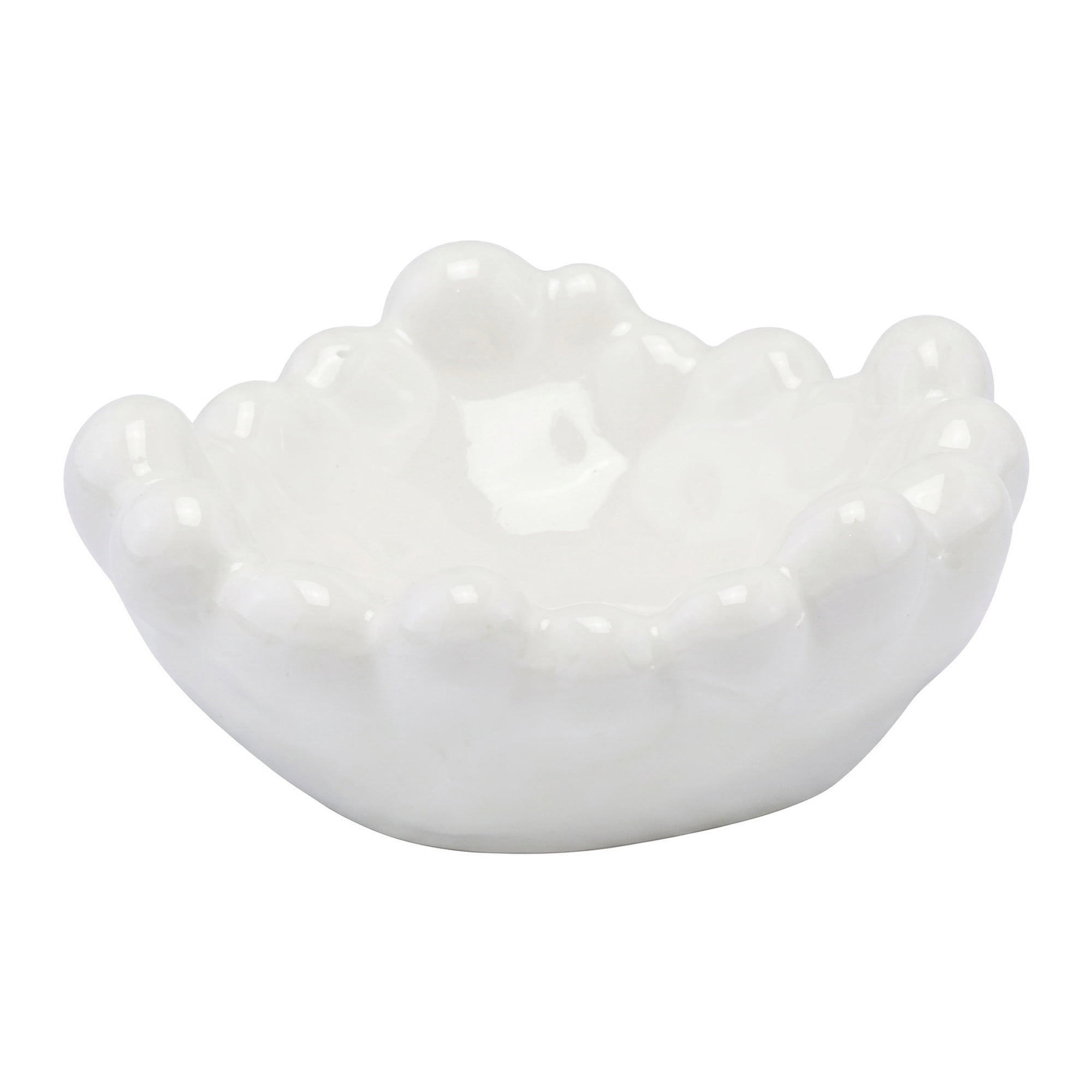 Unique Bargains Aesthetic White Cloud Ceramic Storage Jar with Lid White 5" x 4.6" x 2.2"