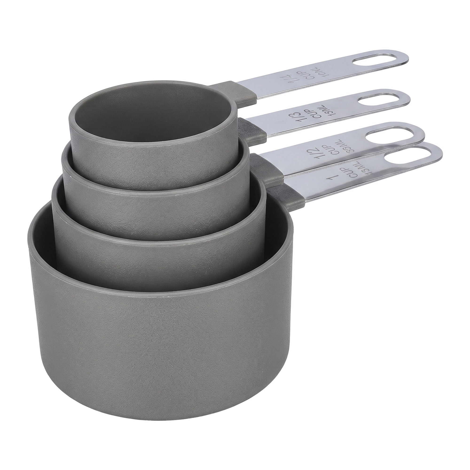 Unique Bargains Affordable Plastic Measuring Spoons Set for Kitchens or RVs Gray 4Pcs
