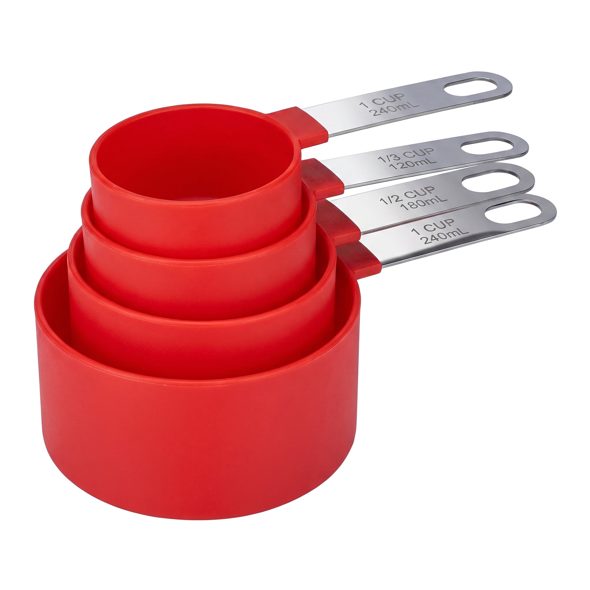 Unique Bargains Affordable Plastic Measuring Spoons Set for Kitchens or RVs Red 4Pcs