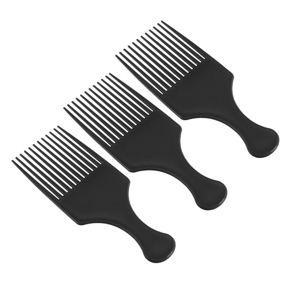 Unique Bargains Afro Hair Pick Comb Hair Comb for Curly Hair for Men Women Black 3 Pcs