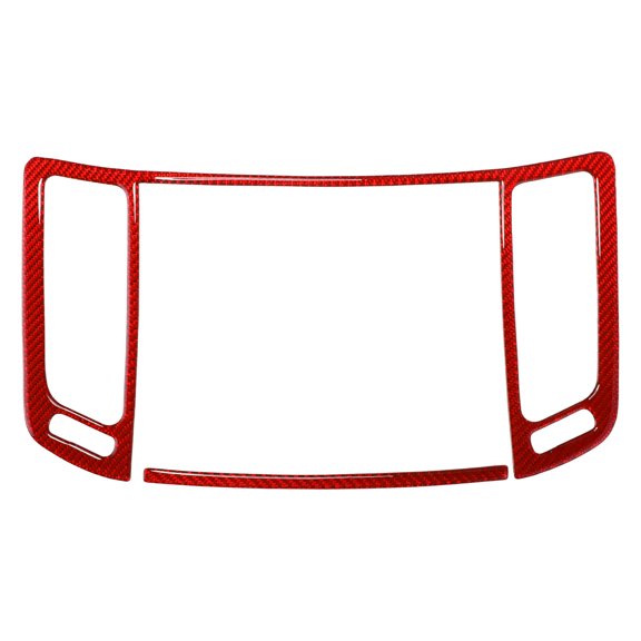 Unique Bargains Air Condition Outlet Vent Trim Cover Frame for Infiniti G35 07-08 Center Control Interior Air Outlet Vent Frame Trim Sticker Carbon Fiber Red 1 Set