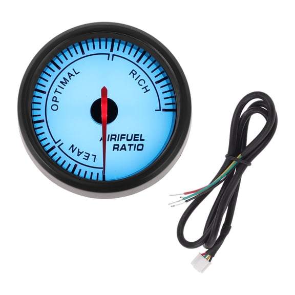 Unique Bargains Air/Fuel Ratio Gauge 2.5" 60mm AFR Controller Gauge Monochrome Pointer Car Vehicle Automotive Universal Black White Black