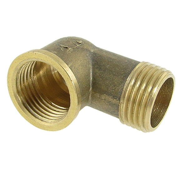 Unique Bargains Air Pipe Brass 3/4" Female x 4/5" Male 90 Degree Street Elbow Coupler Adapter