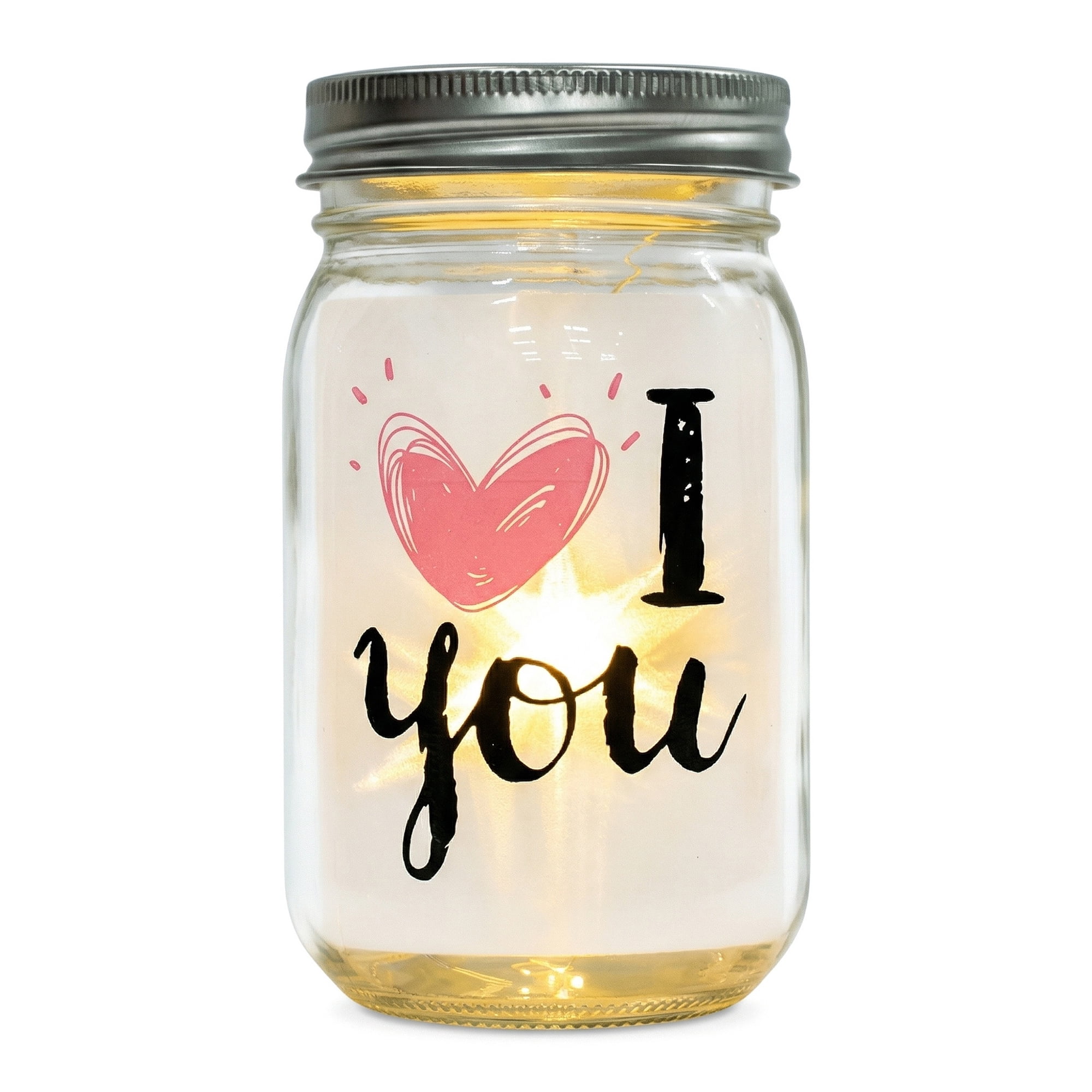 Unique Bargains Airtight Glass Jar Clear Bottle With Warm White Light 3" x 3" x 5.1"