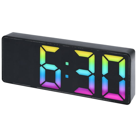 Unique Bargains Mirror-finish LED Alarm Clock with 3 Dimmable Brightness 6.3" x 1" x 2.4"