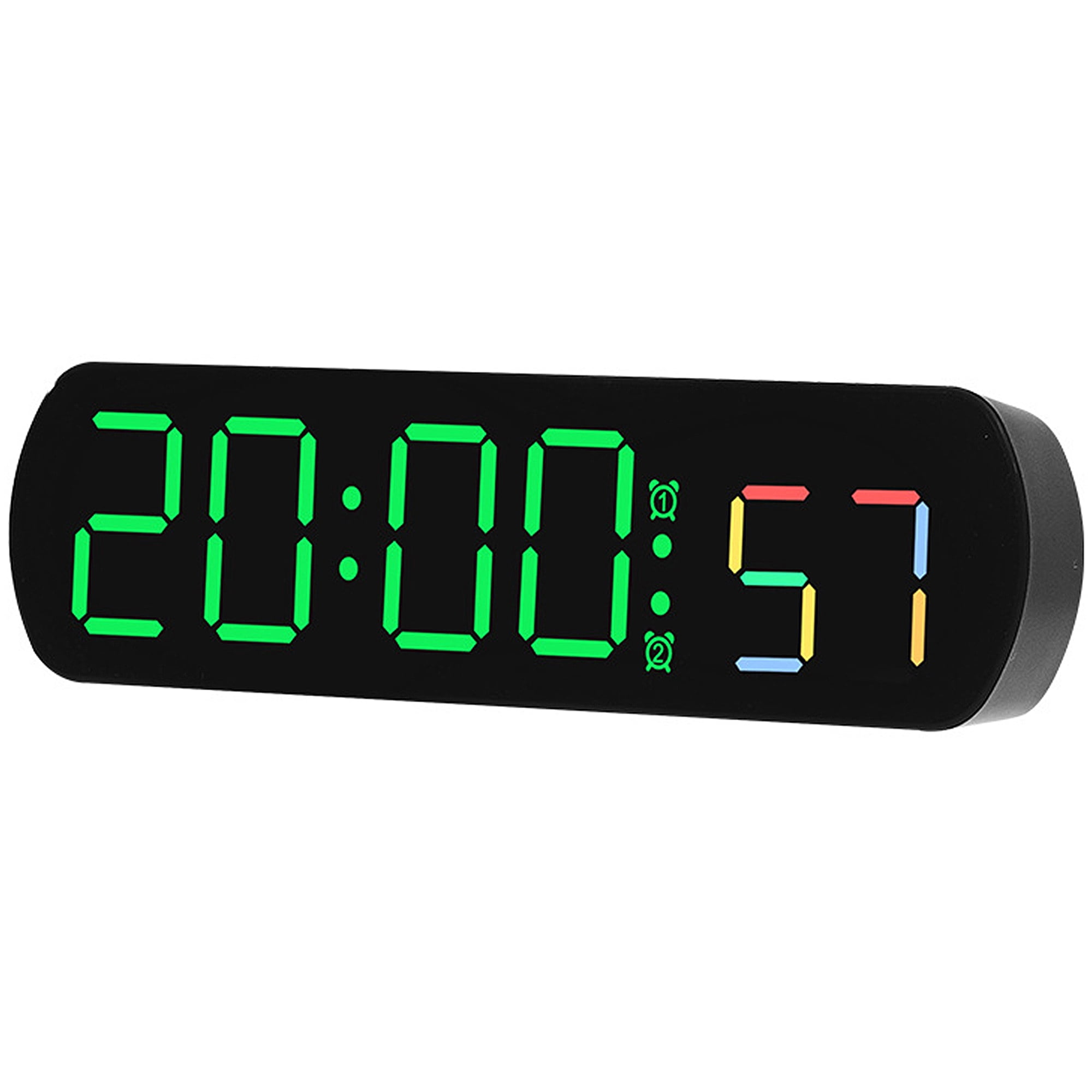 Unique Bargains Alarm Clock Black Housing With Green Light 6.5"L x 1.0"W x 1.8"H