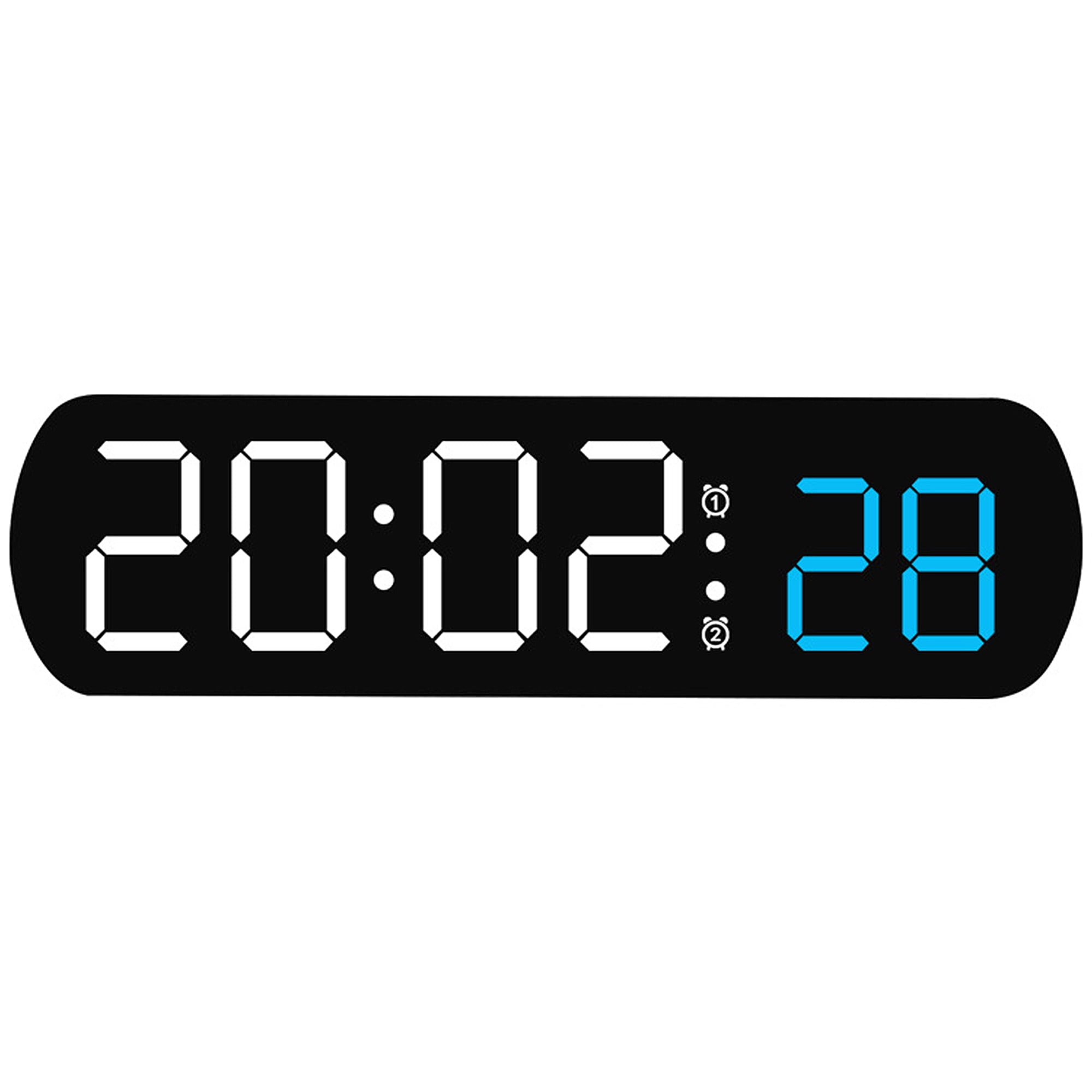 Unique Bargains Alarm Clock Black Housing and Blue White Light 6.5"L x 1.0"W x 1.8"H