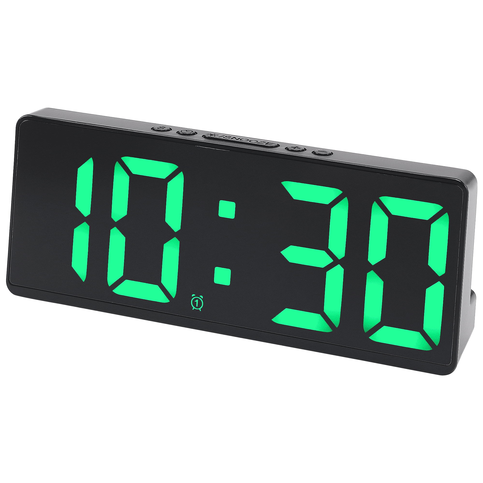 Unique Bargains Alarm Clock Black Housing and Green Light 6.1"L x 0.9"W x 2.5"H