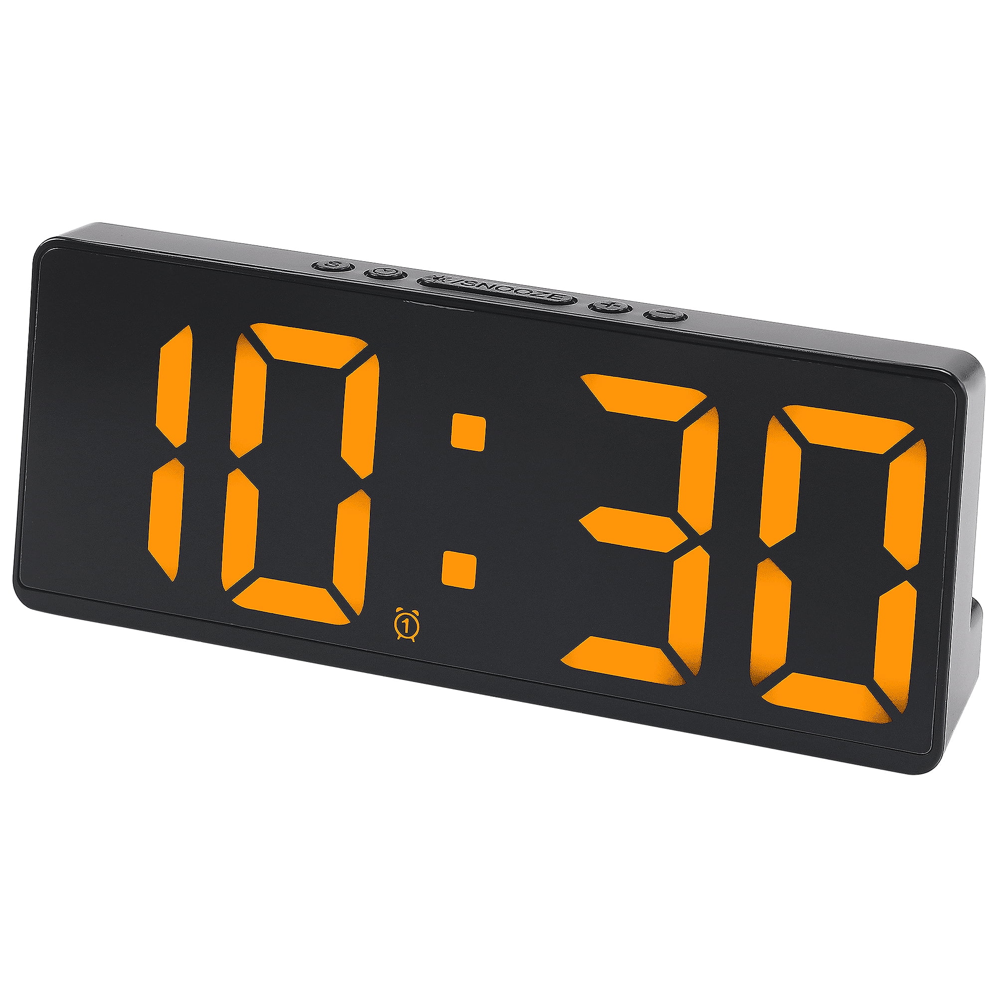 Unique Bargains Alarm Clock Black Housing and Orange Light 6.1"L x 0.9"W x 2.5"H