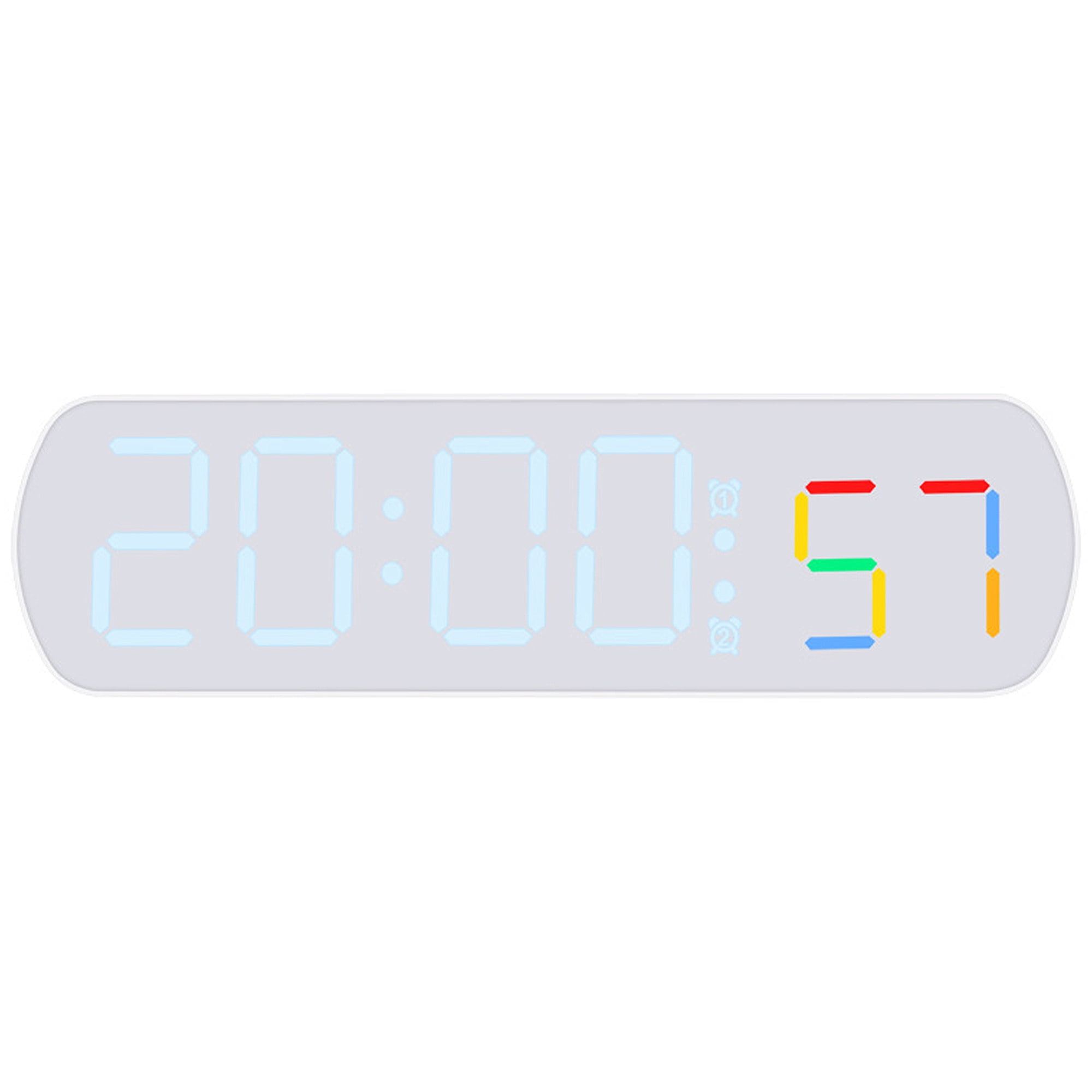 Unique Bargains Alarm Clock White Housing With Blue Light 6.5"L x 1.0"W x 1.8"H