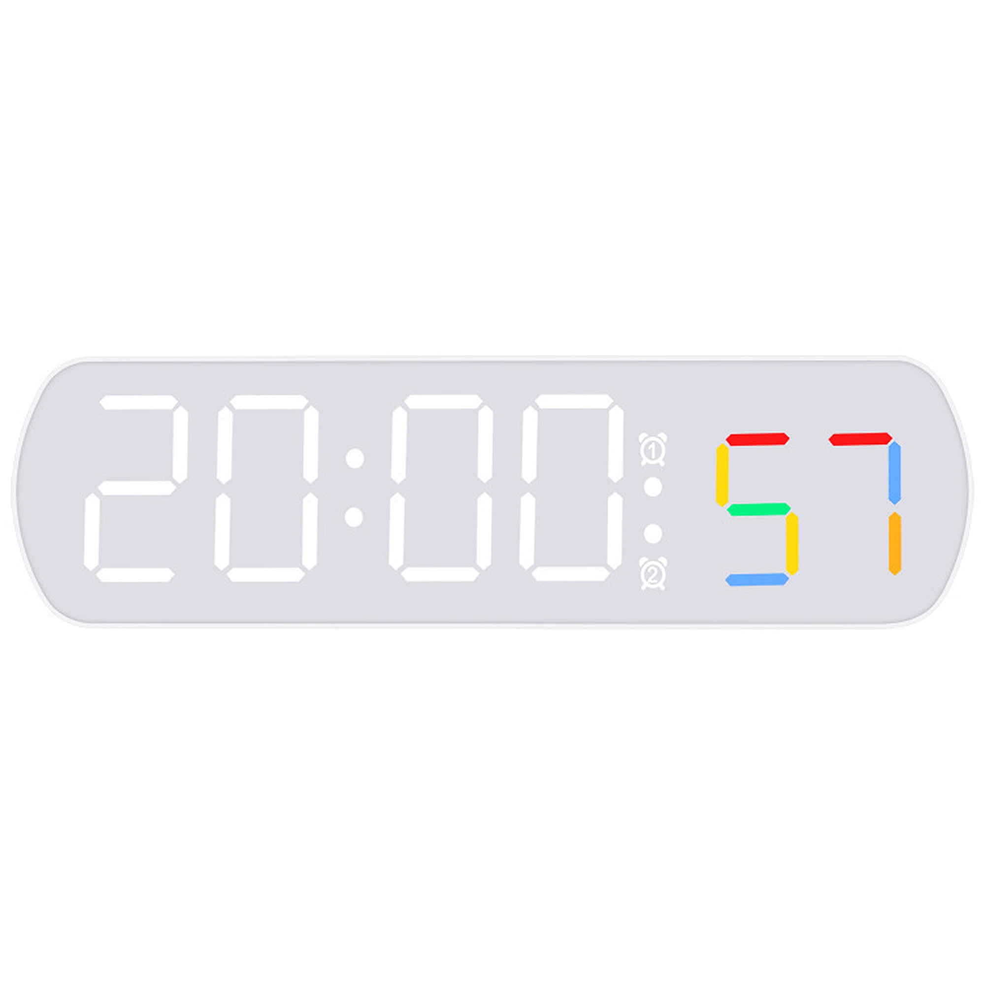 Unique Bargains Alarm Clock White Housing With White Light 6.5"L x 1.0"W x 1.8"H