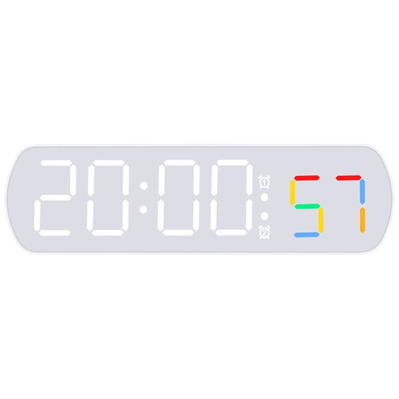 Unique Bargains Alarm Clock White Housing With White Light 6.5"L x 1.0"W x 1.8"H