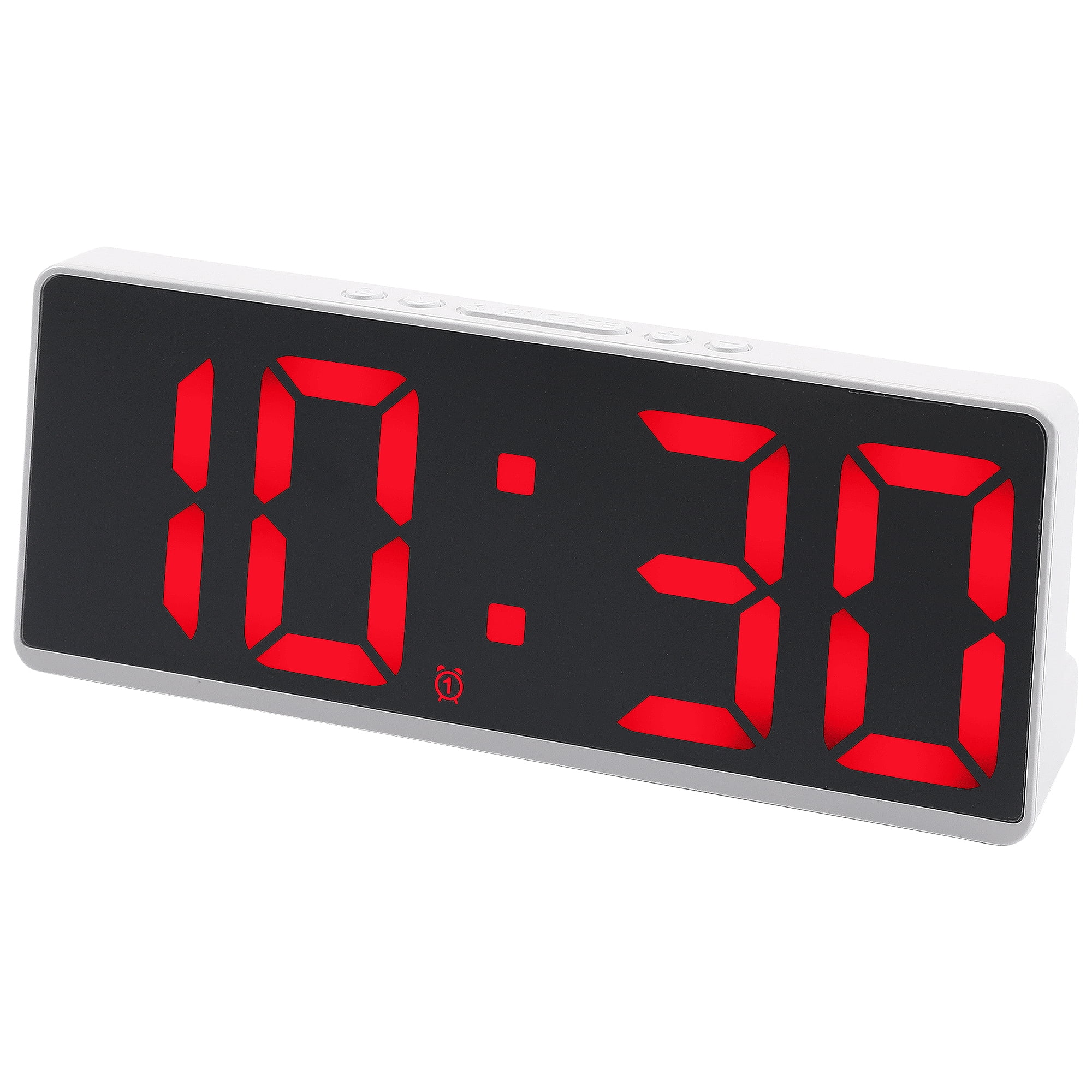 Unique Bargains Alarm Clock White Housing and Red Light 6.1"L x 0.9"W x 2.5"H