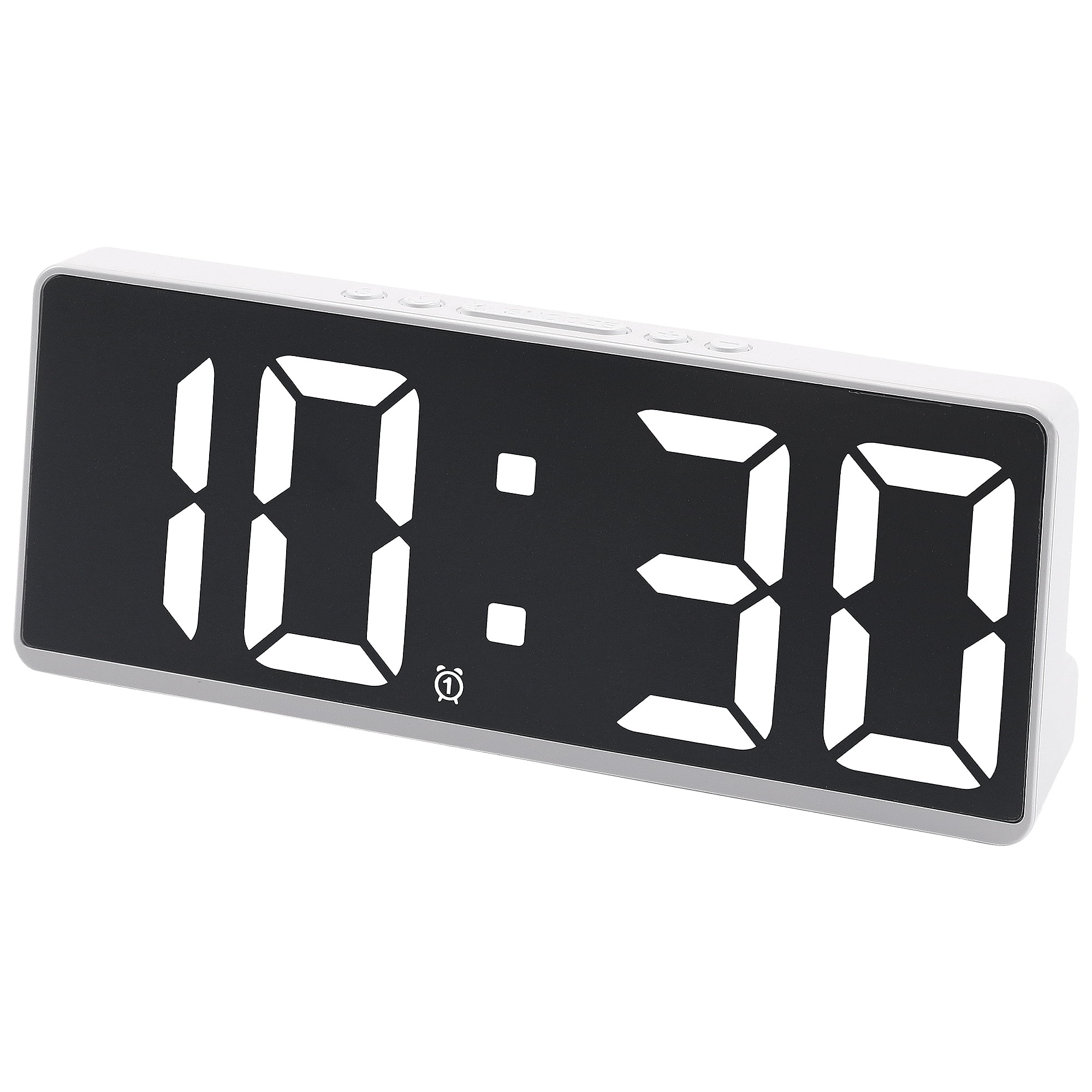 Unique Bargains Alarm Clock White Housing and White Light 6.1"L x 0.9"W x 2.5"H