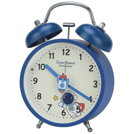 Unique Bargains Alarm Clock with Astronaut Pattern Dark Blue 4.2"L x 2.1"W x 6.4"H