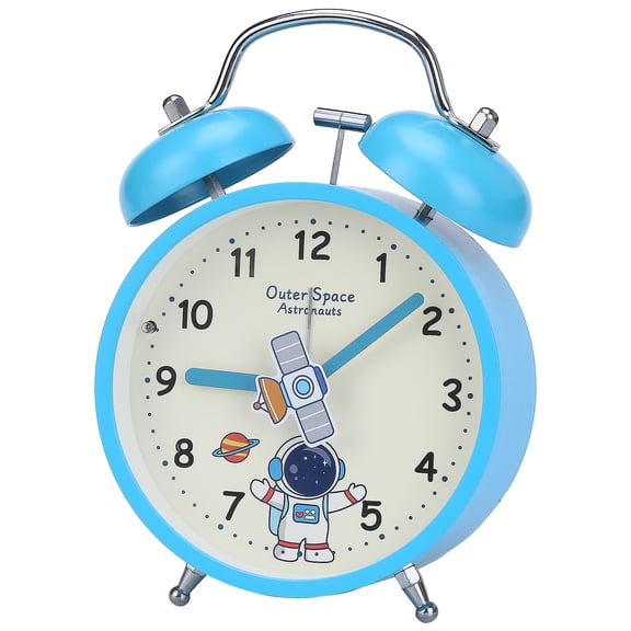 Unique Bargains Alarm Clock with Astronaut Pattern Light Blue 4.2"L x 2.1"W x 6.4"H