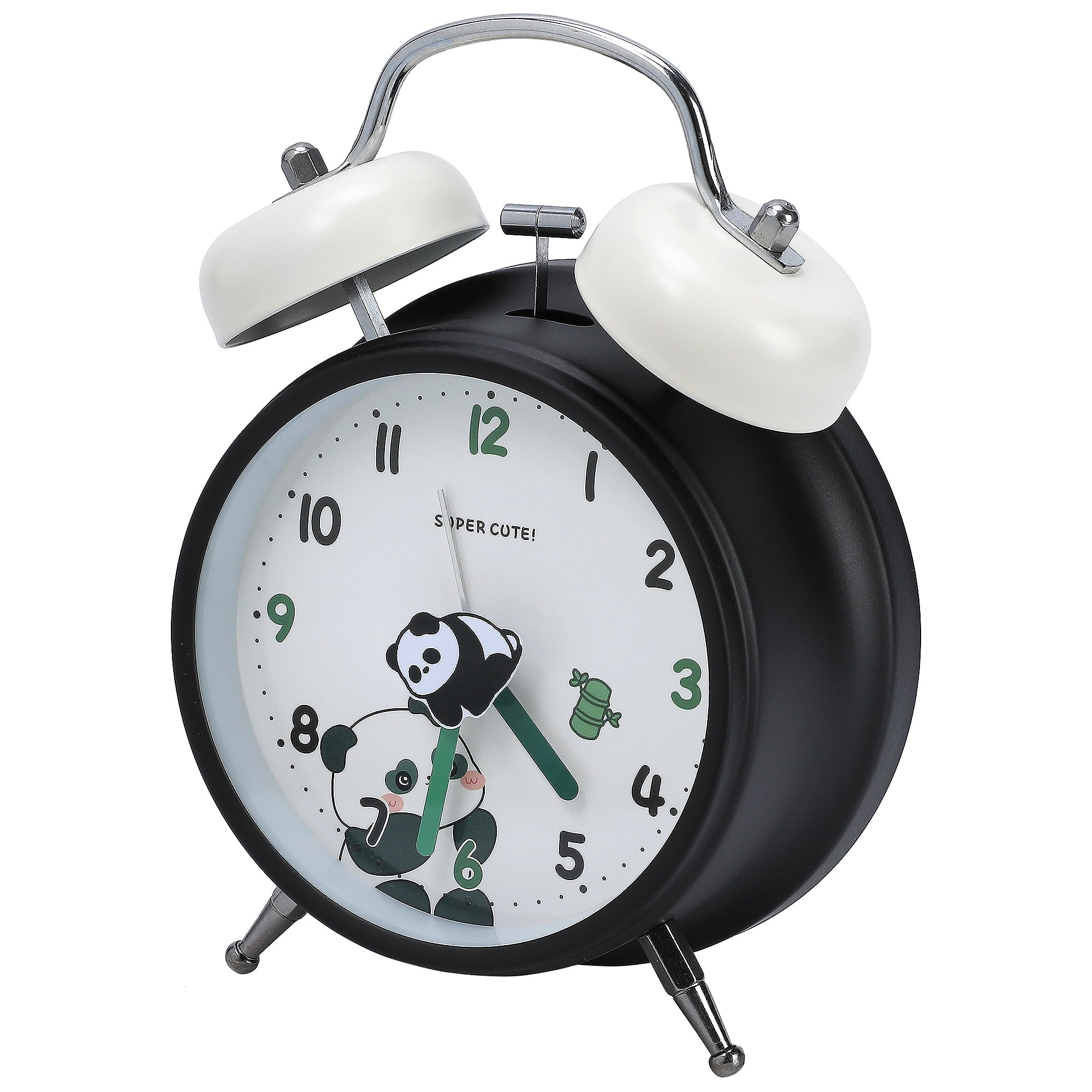 Unique Bargains Alarm Clock with Cute Panda Design Black 4.6"L x 2.2"W x 6.6"H