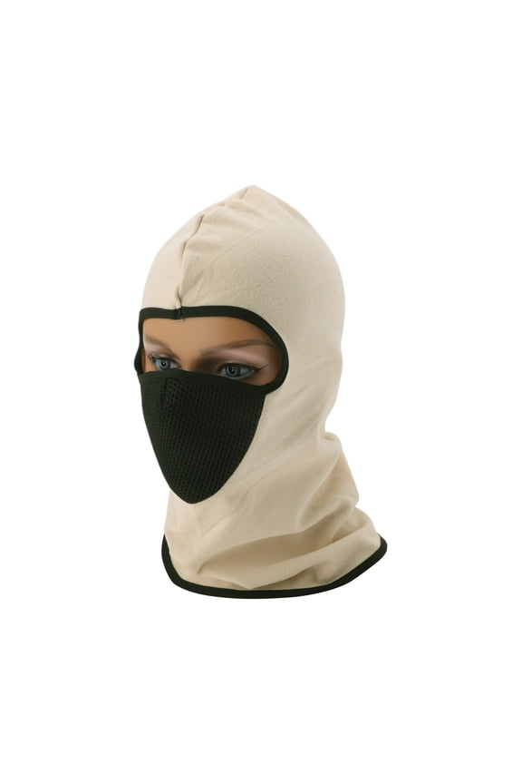 All Inclusive Face Mask Polyester Honeycomb Face Cover Keep Warm Breathable Apricot 1 Pcs