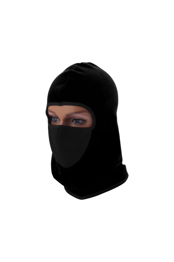 All Inclusive Face Mask Polyester Honeycomb Face Cover Keep Warm Breathable Black 1 Pcs