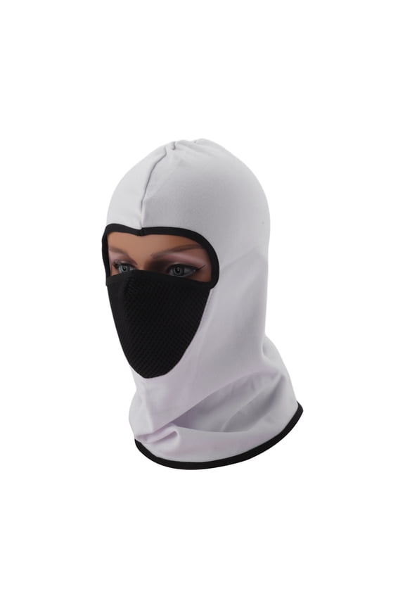 All Inclusive Face Mask Polyester Honeycomb Face Cover Keep Warm Breathable White 1 Pcs