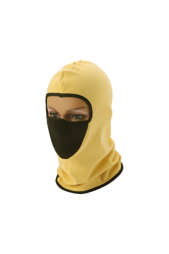 All Inclusive Face Mask Polyester Honeycomb Face Cover Keep Warm Breathable Yellow 1 Pcs