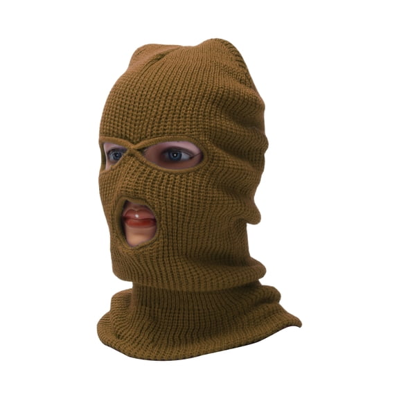 Unique Bargains All Inclusive UV Face Shield Acrylic Three Holes Multipurpose Neck Gaiter Mask Keep Warm Windproof Dark Brown 1 Pcs