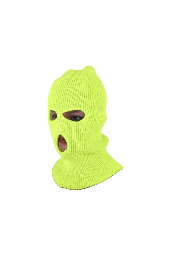 All Inclusive UV Face Shield Acrylic Three Holes Multipurpose Neck Gaiter Mask Keep Warm Windproof Lemon Yellow 1 Pcs