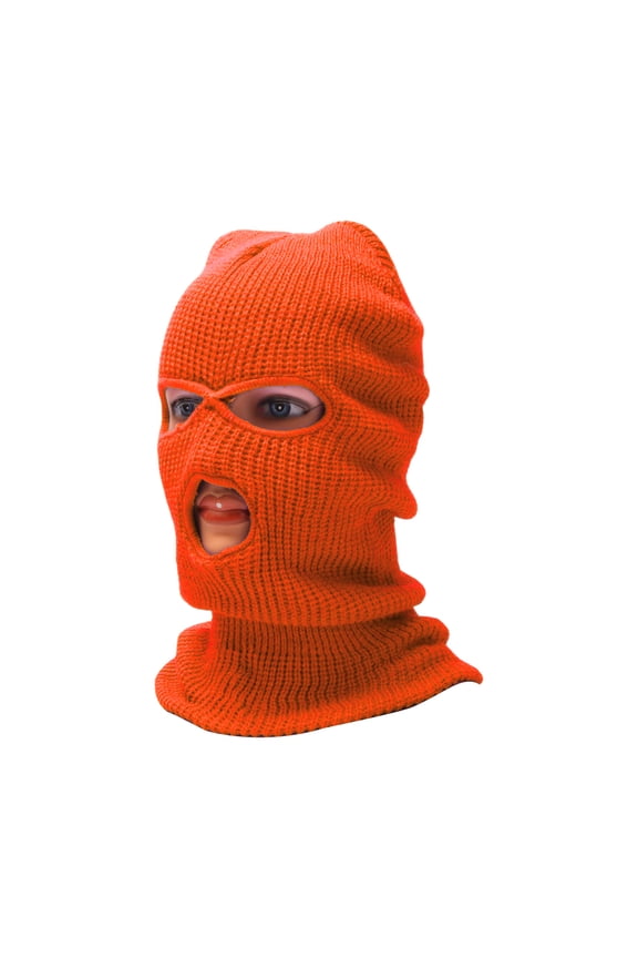 All Inclusive UV Face Shield Acrylic Three Holes Multipurpose Neck Gaiter Mask Keep Warm Windproof Orange 1 Pc