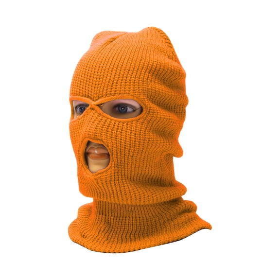 Unique Bargains All Inclusive UV Face Shield Acrylic Three Holes Multipurpose Neck Gaiter Mask Keep Warm Windproof Orange 1 Pcs