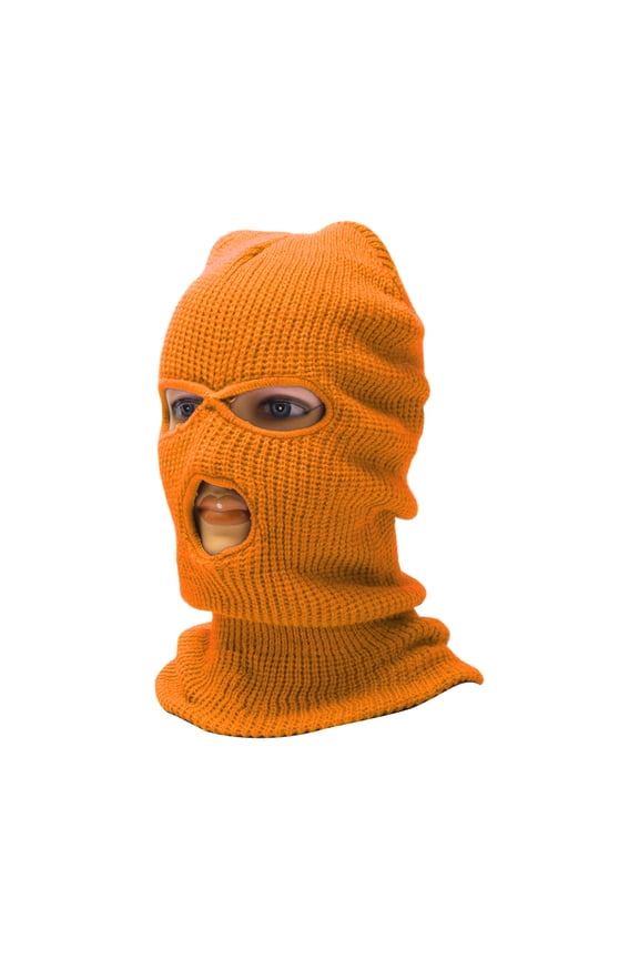 All Inclusive UV Face Shield Acrylic Three Holes Multipurpose Neck Gaiter Mask Keep Warm Windproof Orange 1 Pcs