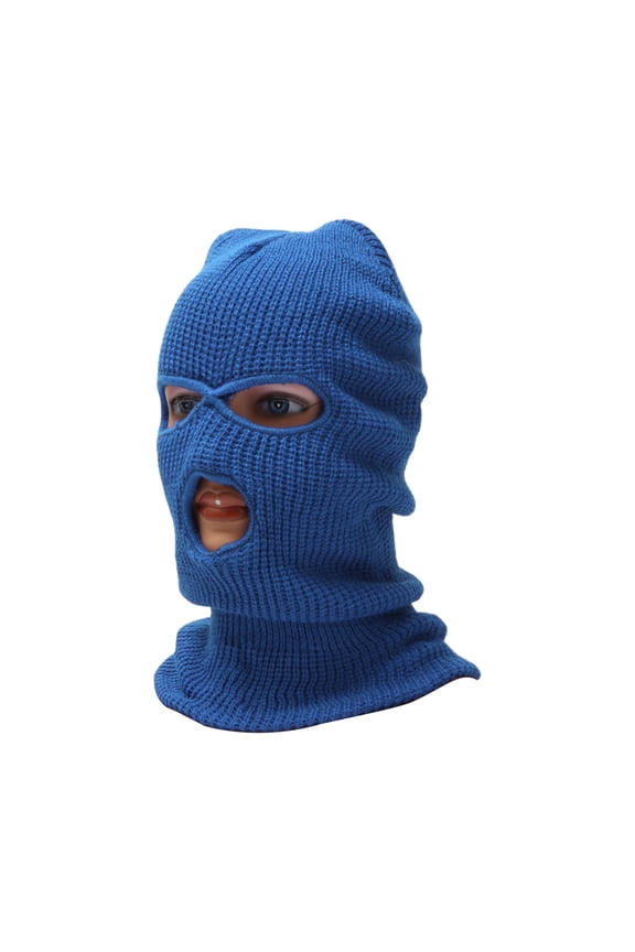 All Inclusive UV Face Shield Acrylic Three Holes Multipurpose Neck Gaiter Mask Keep Warm Windproof Sapphire Blue 1 Pcs