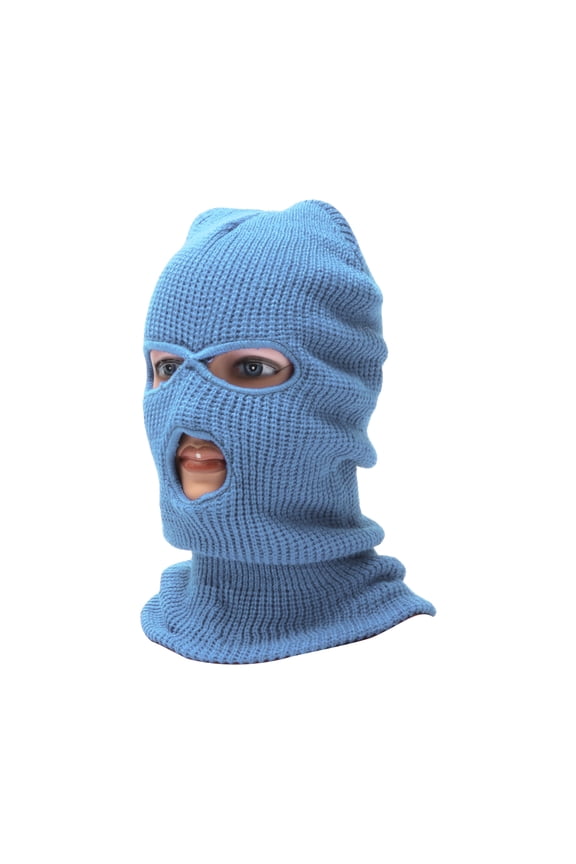 All Inclusive UV Face Shield Acrylic Three Holes Multipurpose Neck Gaiter Mask Keep Warm Windproof Sky Blue 1 Pcs