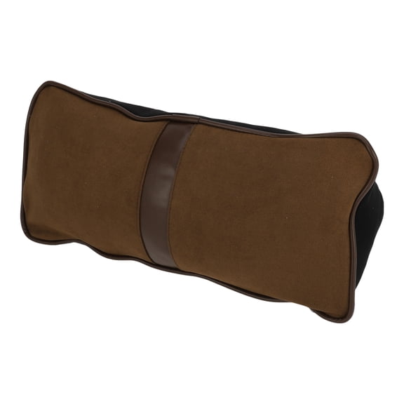 Unique Bargains All-Season Car Headrest Lumbar Support Neck Pillow Cushion Memory Foam Support Ergonomic Design 19x42x10cm Suede Brown 1 Pc