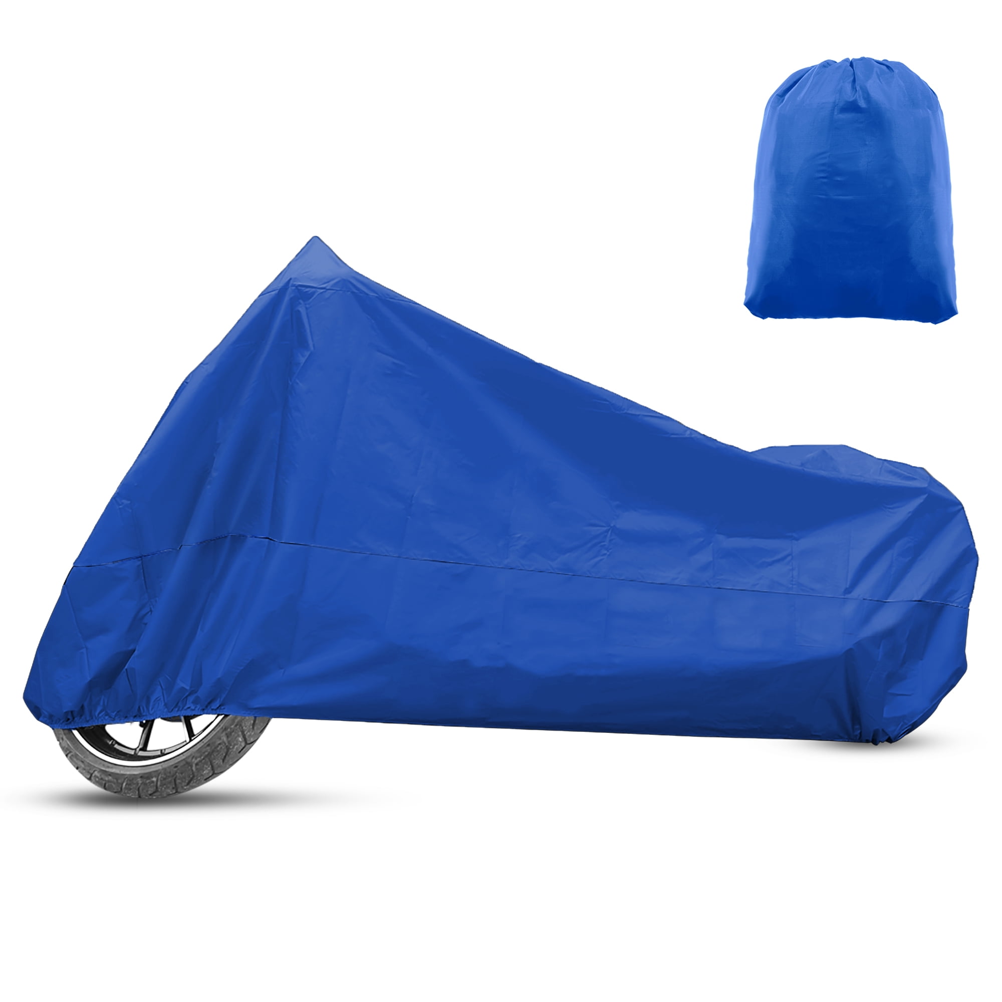 Unique Bargains All Season Waterproof Motorcycle Cover with Storage Bag Blue XXL