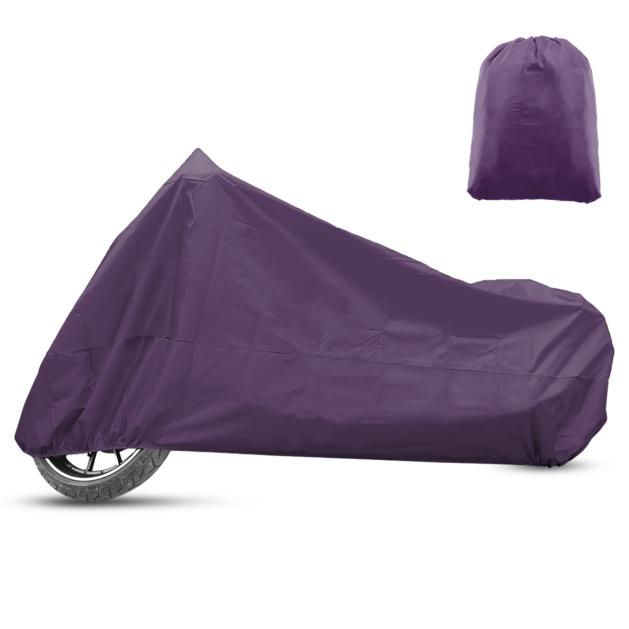 Unique Bargains All Season Waterproof Motorcycle Cover with Storage Bag Purple XL