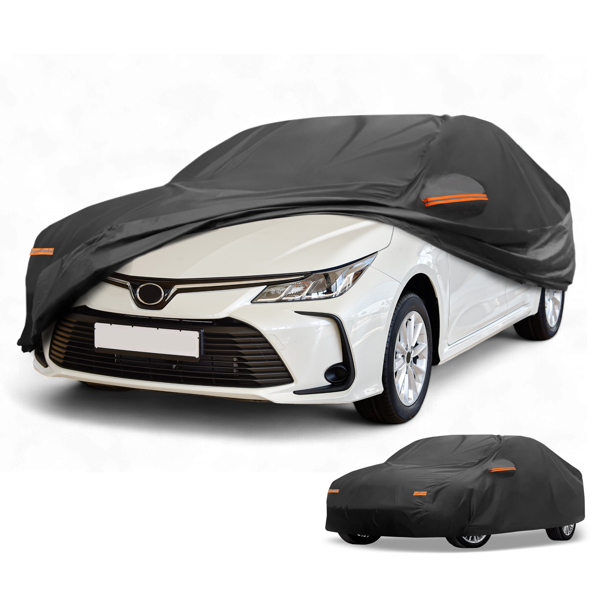 Unique Bargains All-Weather Waterproof Car Cover for Toyota Corolla 210D-PU Black