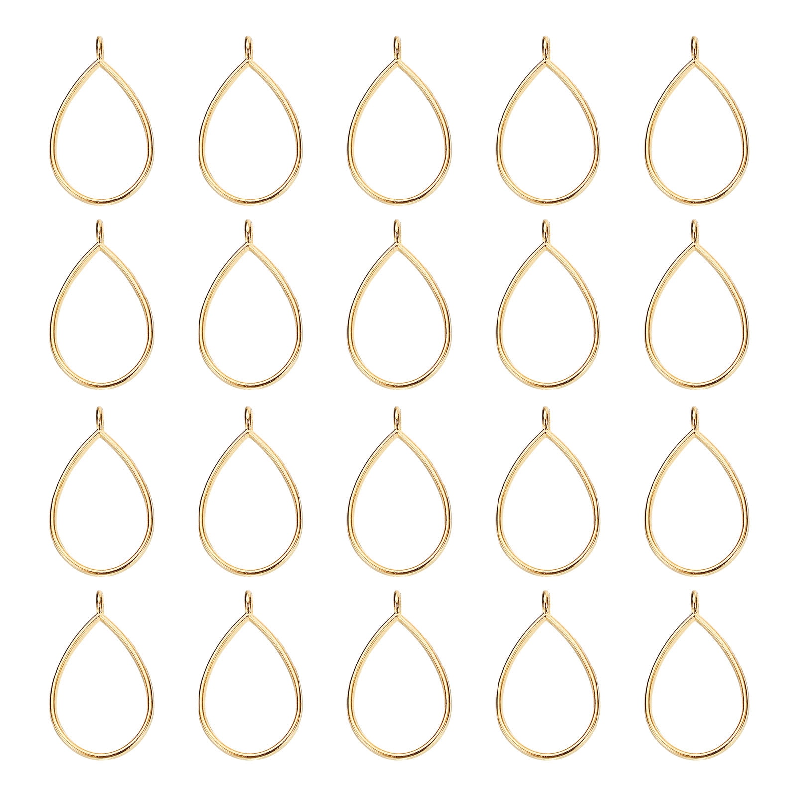 Unique Bargains Alloy Open Bezel Pendants for Jewelry Making Earrings Bracelet DIY Gold
