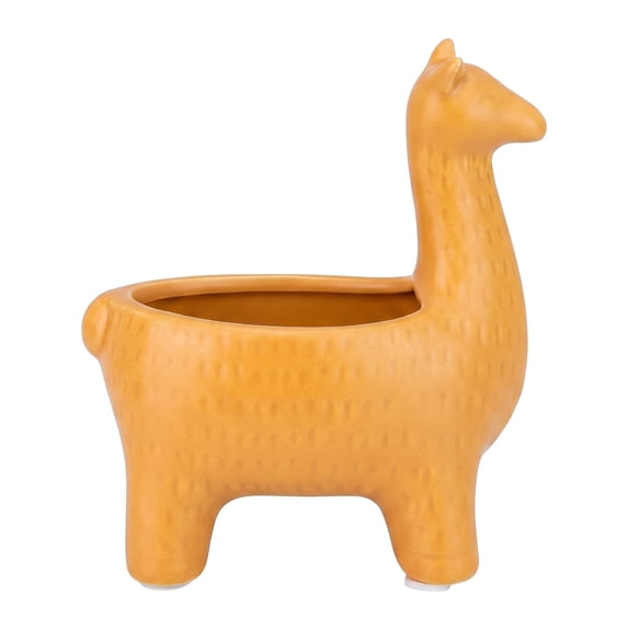 Unique Bargains Alpaca Ceramic Llama Jewelry Dish Key Holder Bowl Orange 8.3*5.9*9.4inch