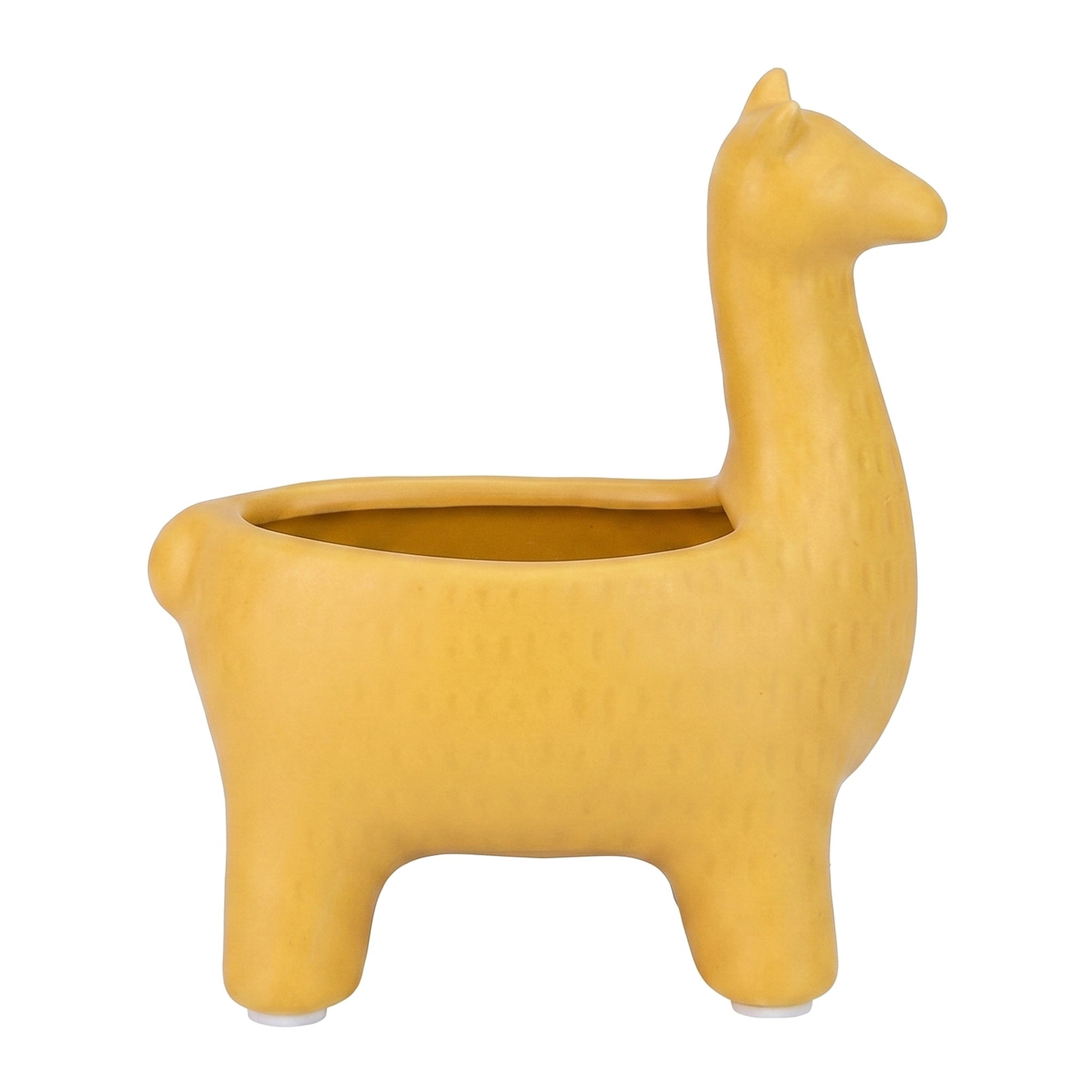 Unique Bargains Alpaca Ceramic Llama Jewelry Dish Key Holder Bowl Yellow 8.3*5.9*9.4inch