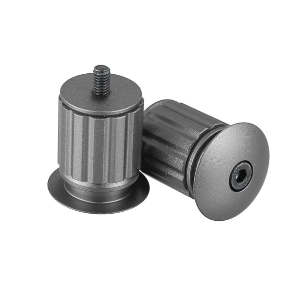 Unique Bargains Aluminum Alloy Handlebar End Plugs for Road Mountain Bicycle Titanium Tone