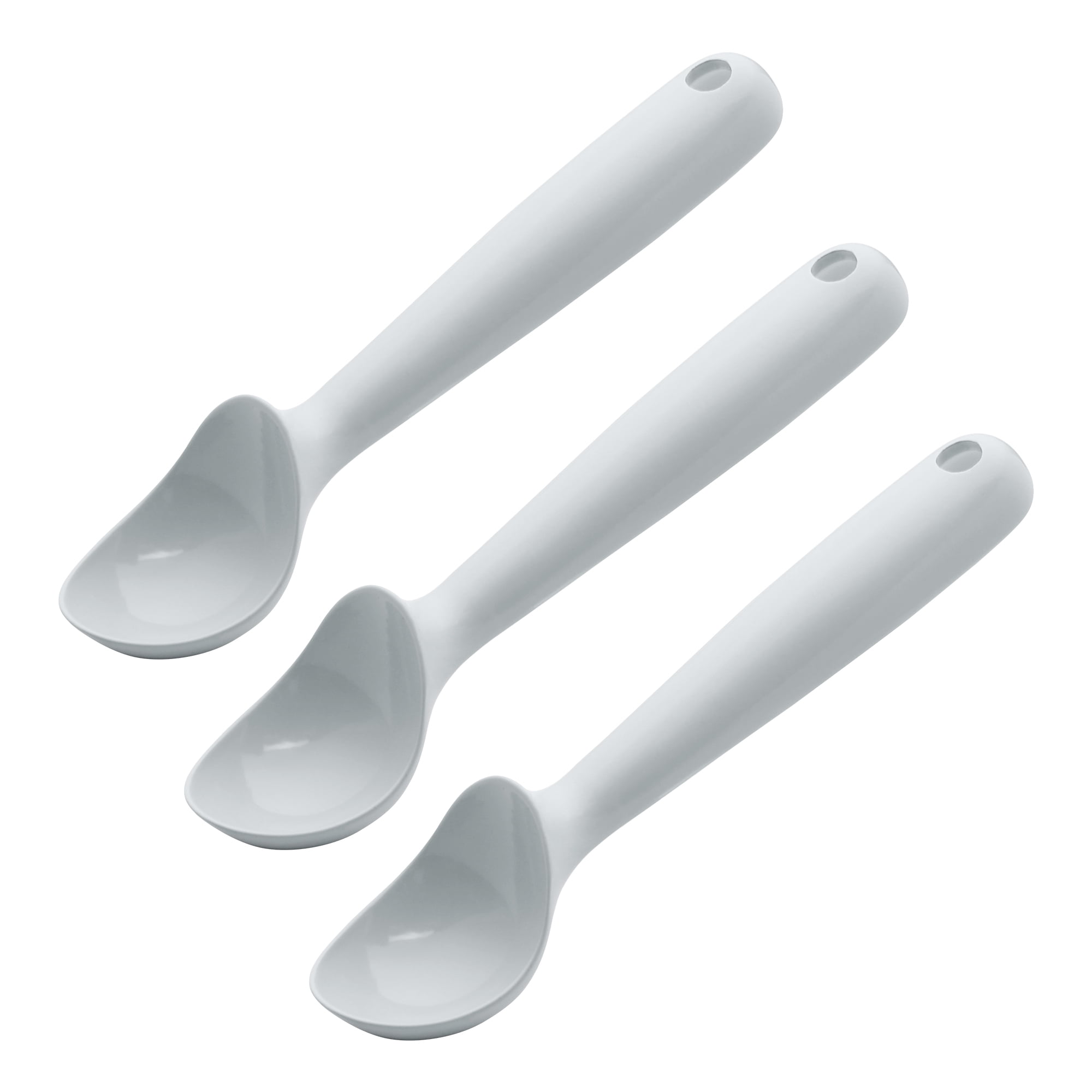 Unique Bargains Aluminum Alloy Hangable Ice Cream Scoop Grey-3Pcs 7.5*1.9inch