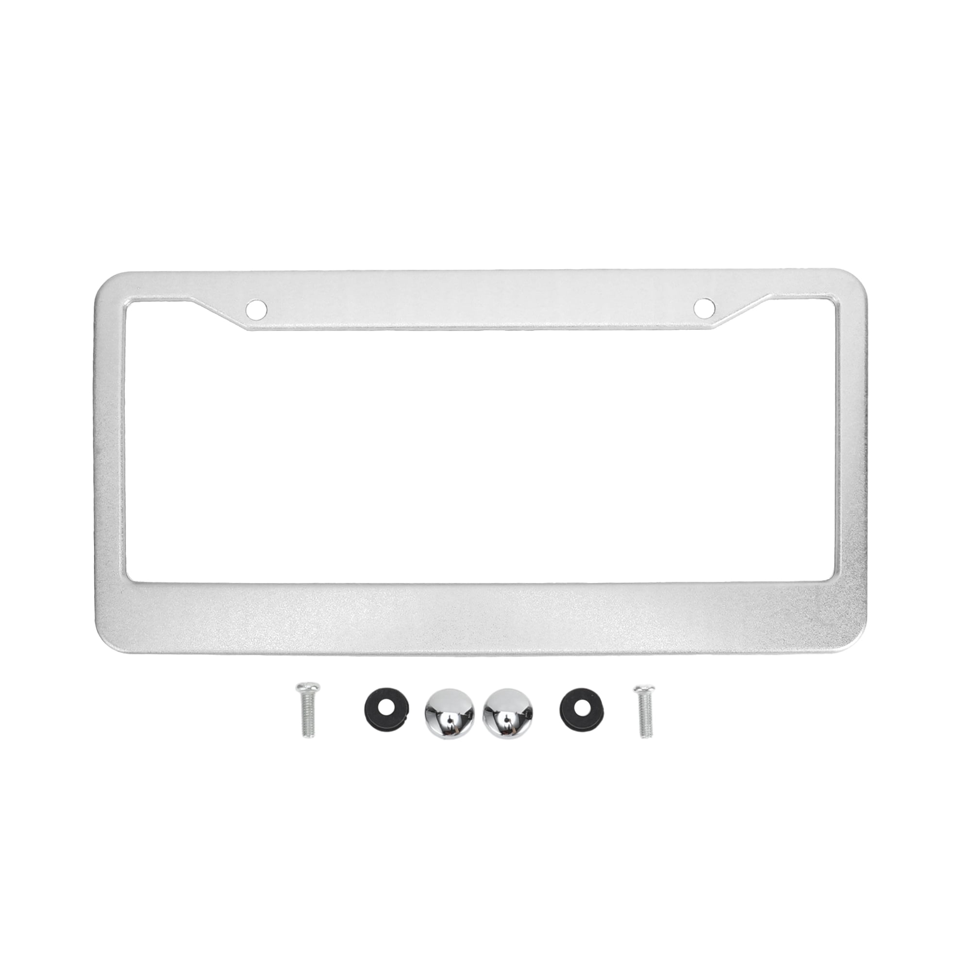 Unique Bargains Aluminum Alloy License Plate Holder Mirror Polished Silver Tone