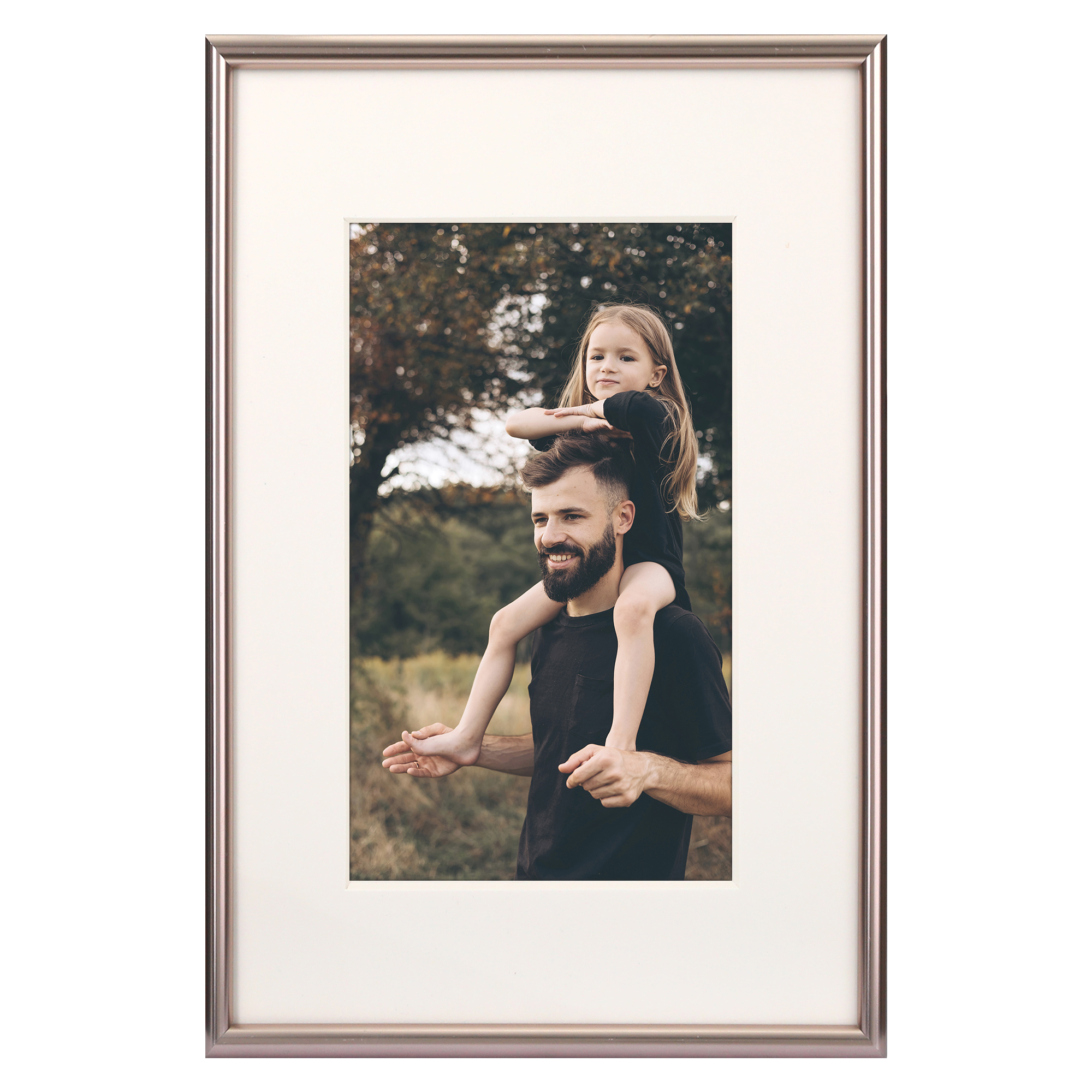Unique Bargains Aluminum Modern Art Picture Frame Rose Gold 4x6