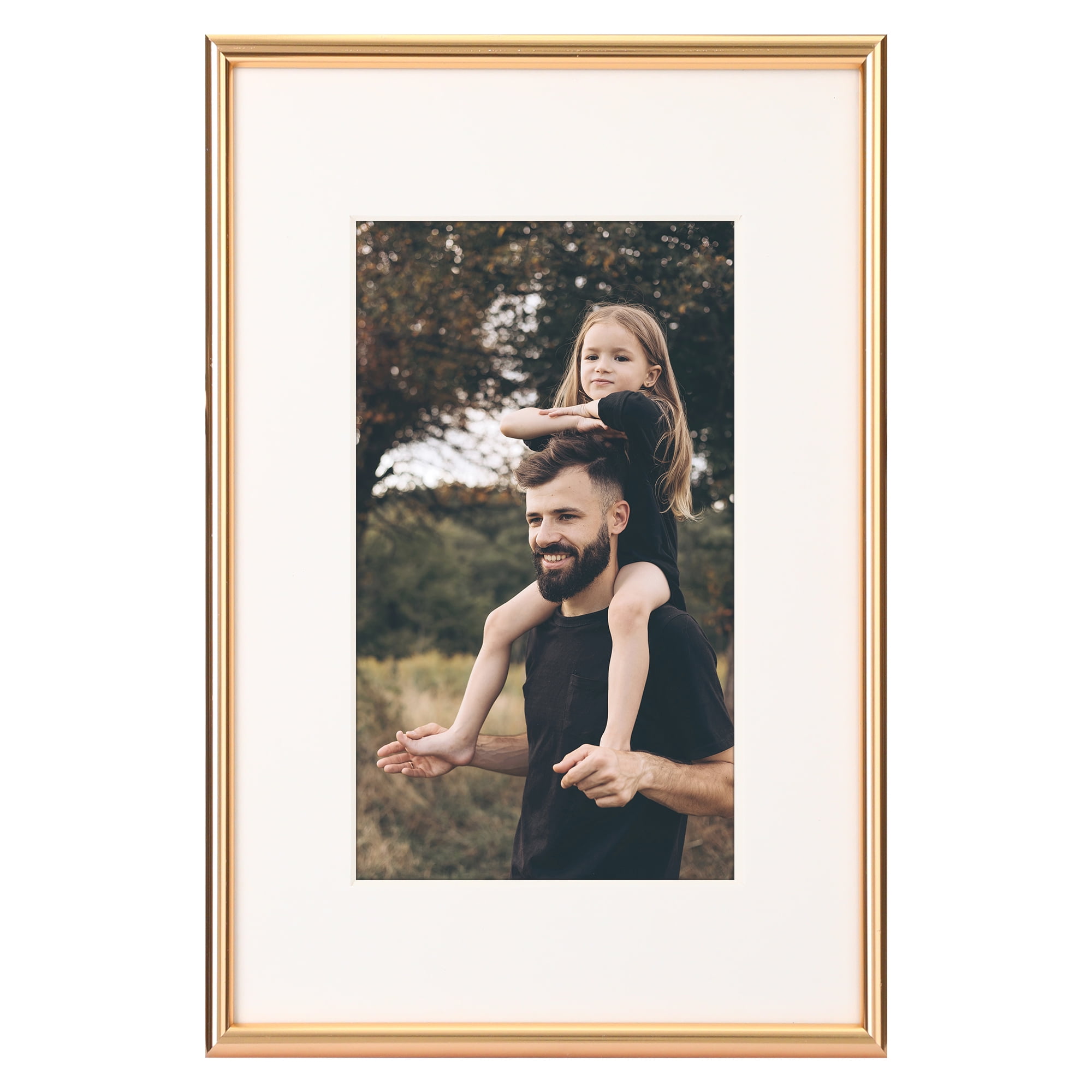 Unique Bargains Aluminum Modern Art Picture Frame for Photo and Poster Gold 4x6