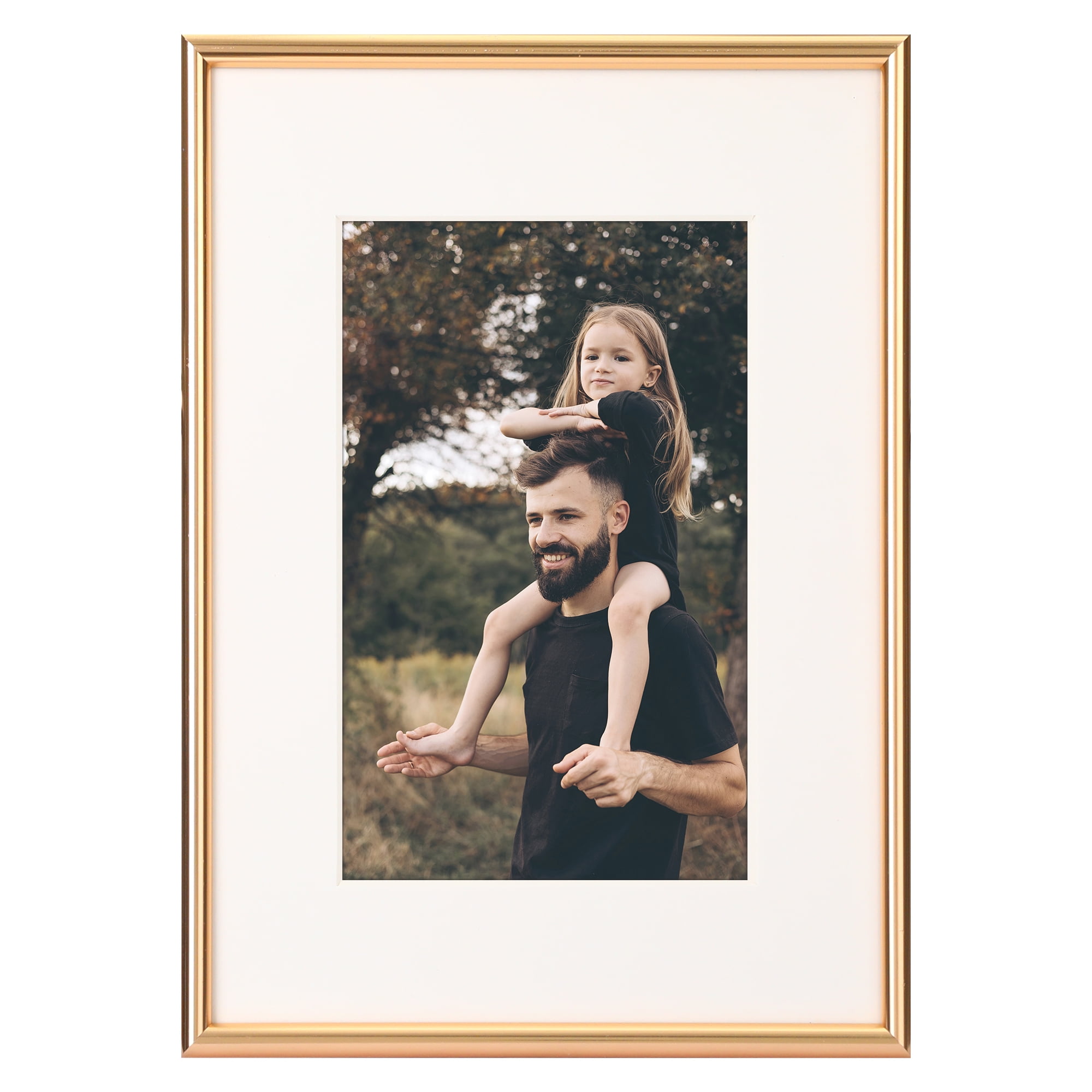 Unique Bargains Aluminum Modern Art Picture Frame for Photo and Poster Gold 5x7