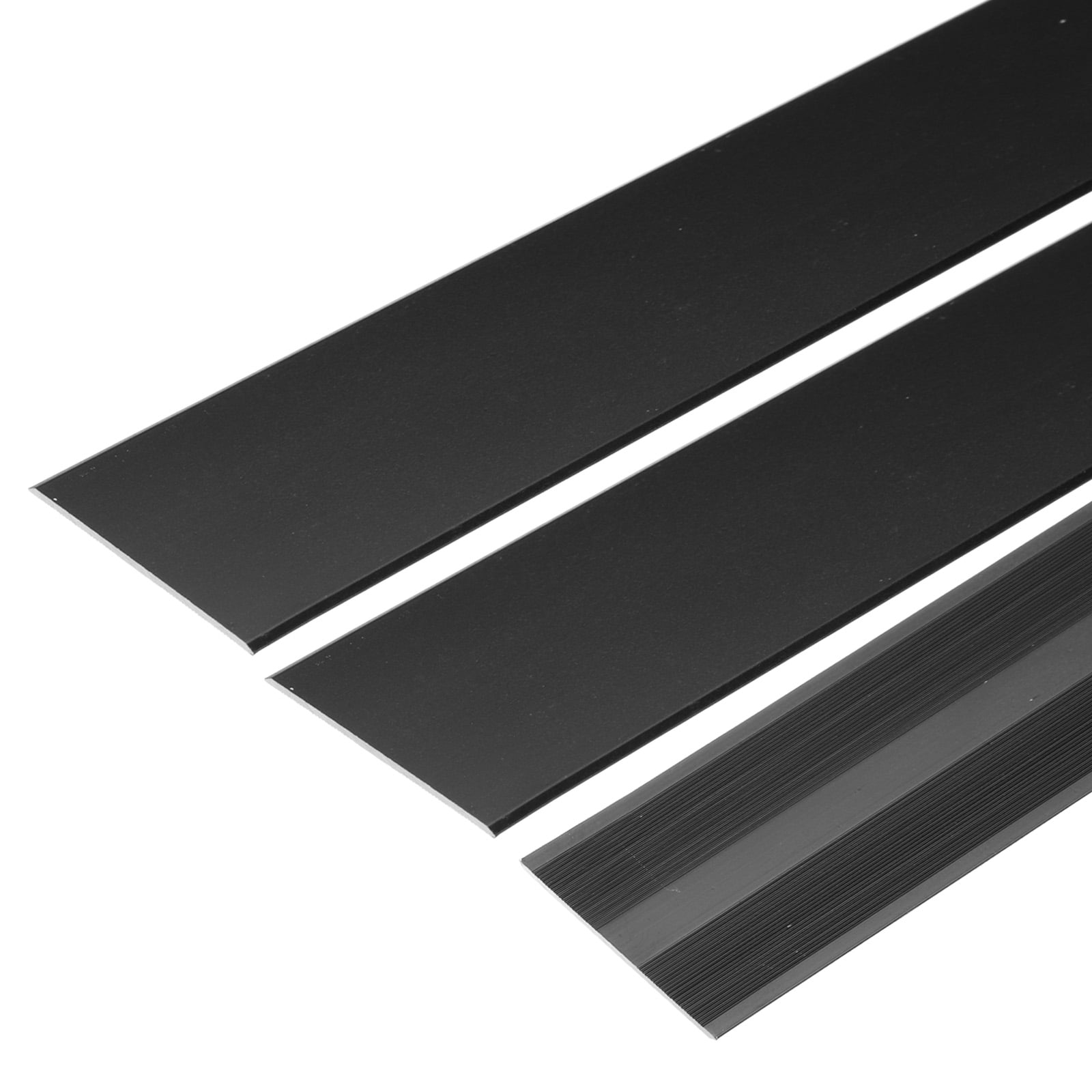 Unique Bargains Aluminum Molding Transition Strip for Laminate Flooring 2"x3 Ft Black