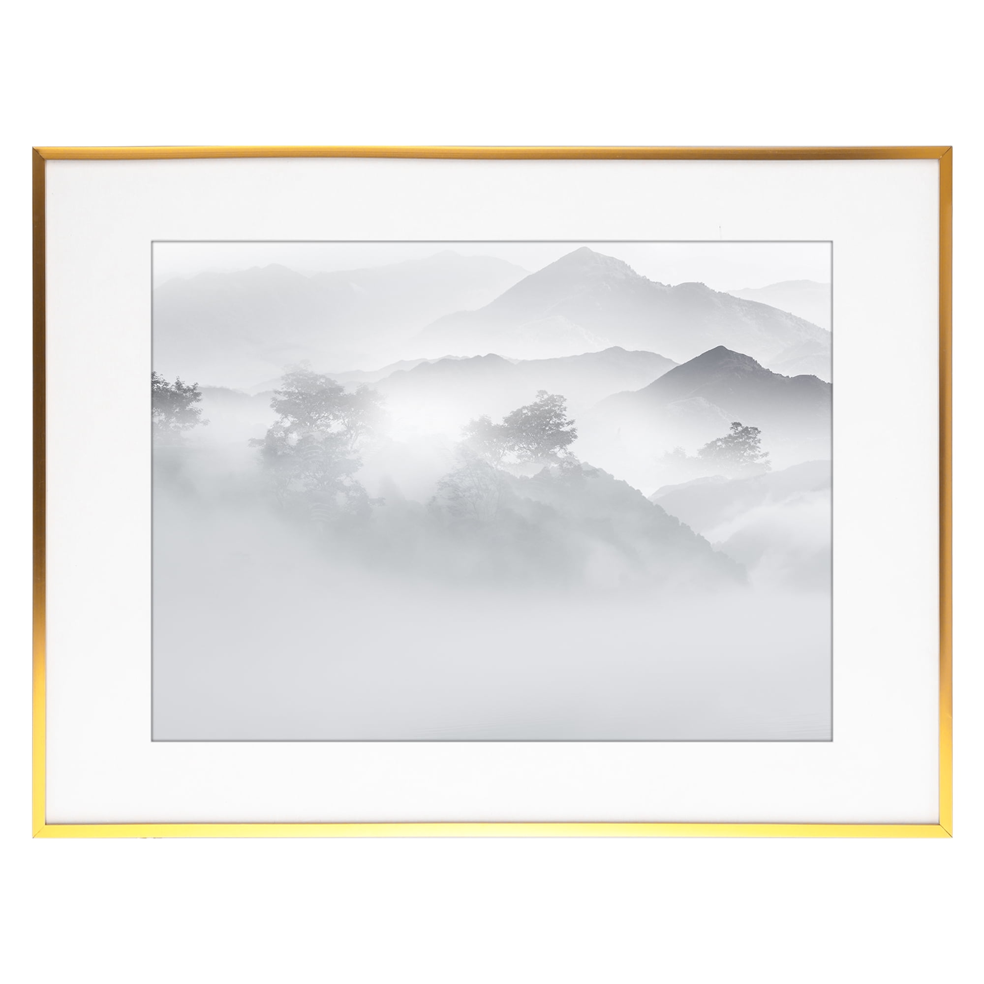 Unique Bargains Aluminum Picture Frame for Photo Tabletop Display 12x16 Gold