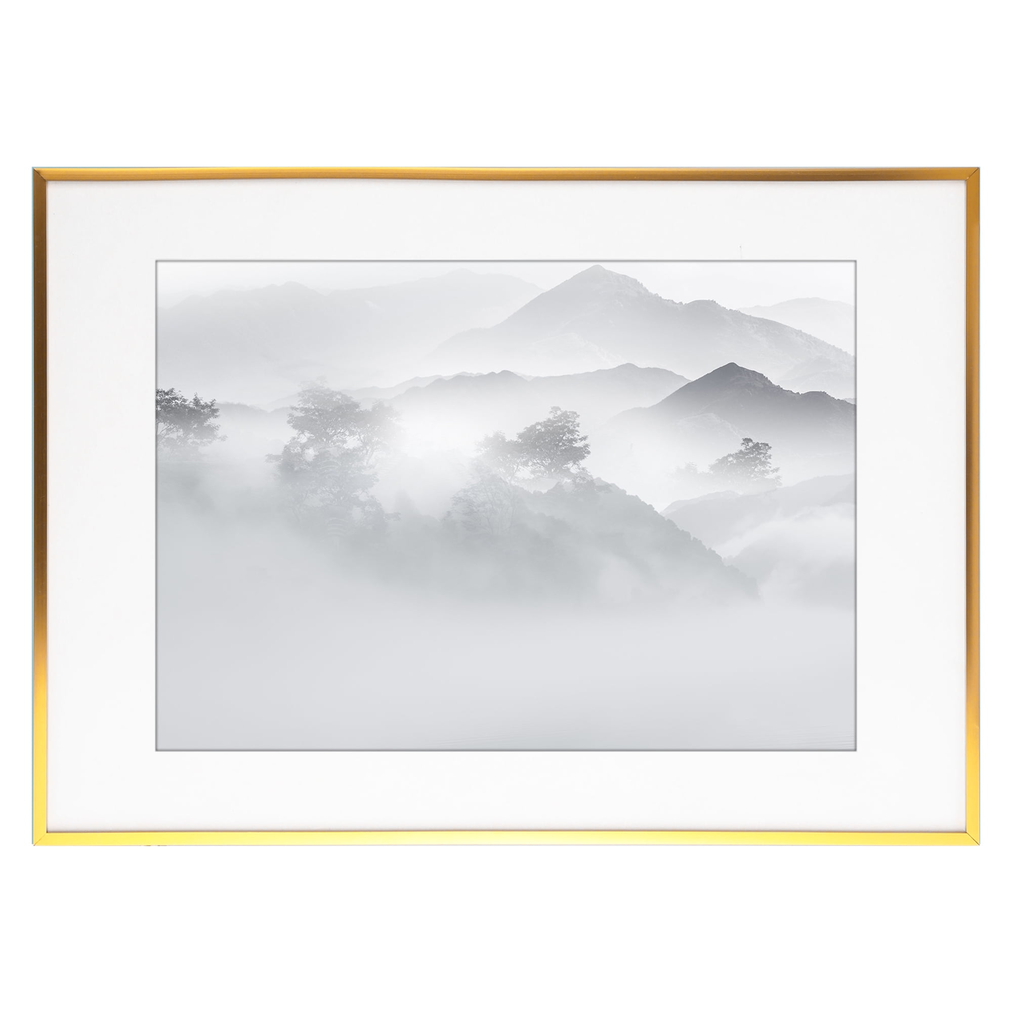 Unique Bargains Aluminum Picture Frame for Photo Tabletop Display 15x21 Gold